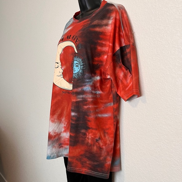 Oversized Tie Dye Shein Graphic Tee "Soulmates Never Dil" - Picture 9 of 16